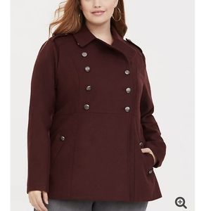 Torrid 4 Brown Double Breasted Military Jacket